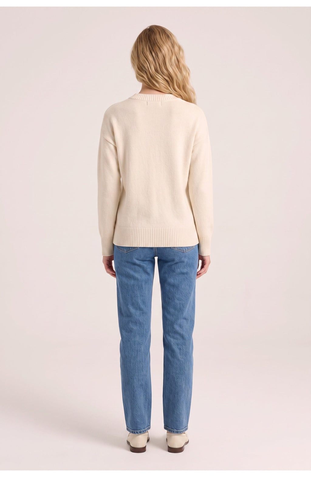 Women's Crew Neck Jumper | Ribbed Trims | Relaxed Fit